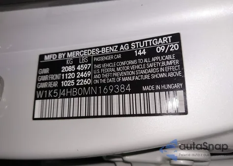 2021 Mercedes-Benz Cla 250 4Matic из США, поврежденный, VIN W1K5J4HB0MN169384